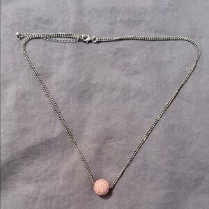 Elegant Silver Necklace with Pink Pendant
